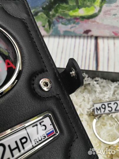 Автобложка для документов авто с лого и номером