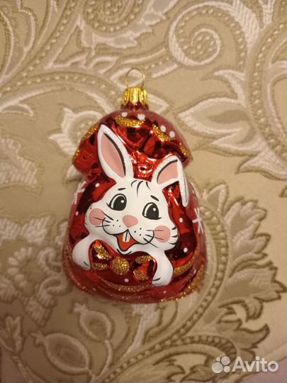 Ёлочная игрушка Подарок - Кролик фабрики «Ёлочка»