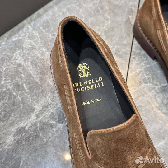 Лоферы мужские Brunello Cucinelli замшевые premium