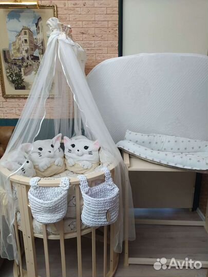 Кровать трансформер с матрасами и с набором