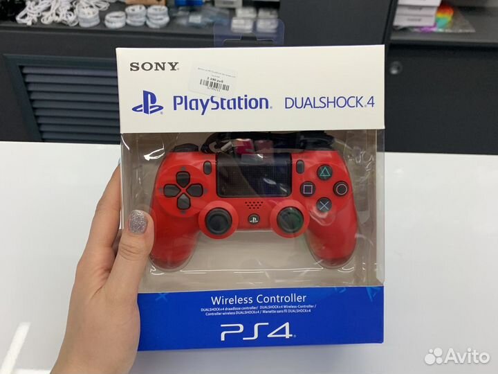Джойстик PS4 красный controller