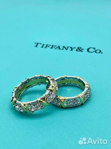 Tiffany & Co золотое кольцо с цирконами