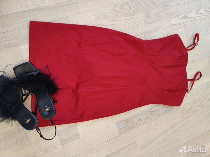Платье мини летнее красное р. S, 42-44, Италия