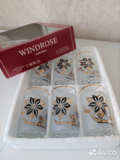 Стаканы под сок, воду 6 штук Италия