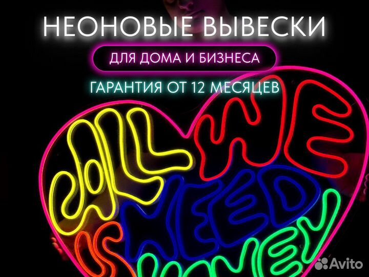 Неоновая вывеска для кофейни на заказ