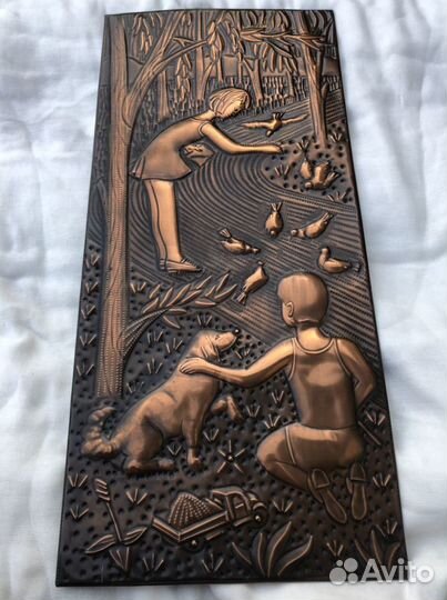 Панно чеканное детство