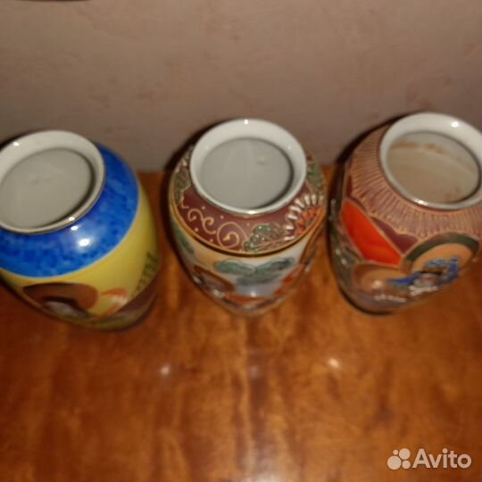 Японские вазочки три штуки роспись