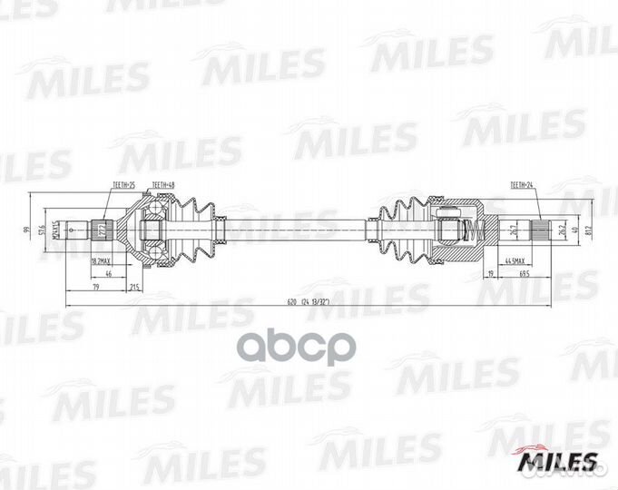 Привод в сборе левый peugeot 406 1.6-2.0 95-04