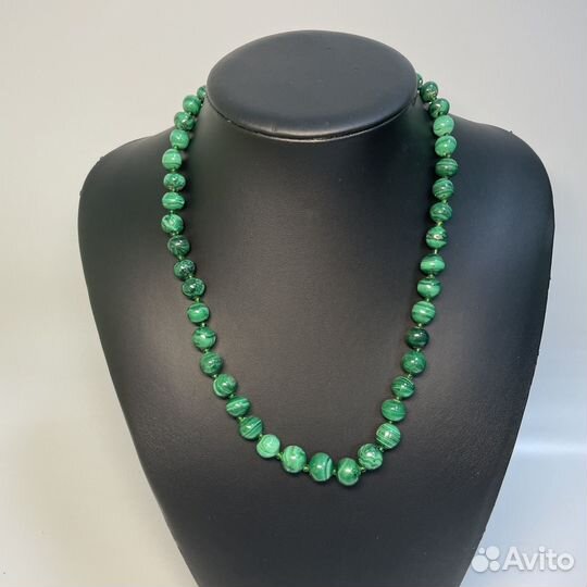 Винтажные бусы из малахита, времен СССР, 55 см