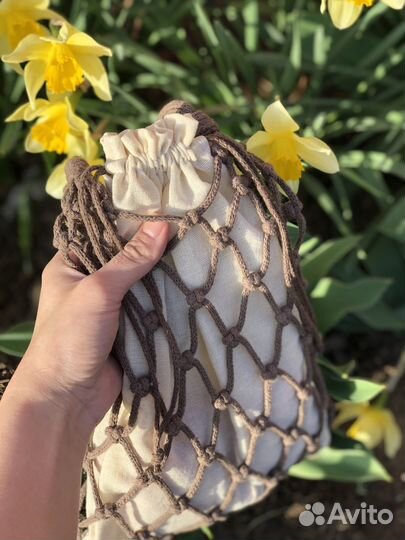 Мини сумка авоська макраме