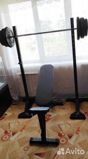 Гантели+Штанга-100+Скамья+Стойка