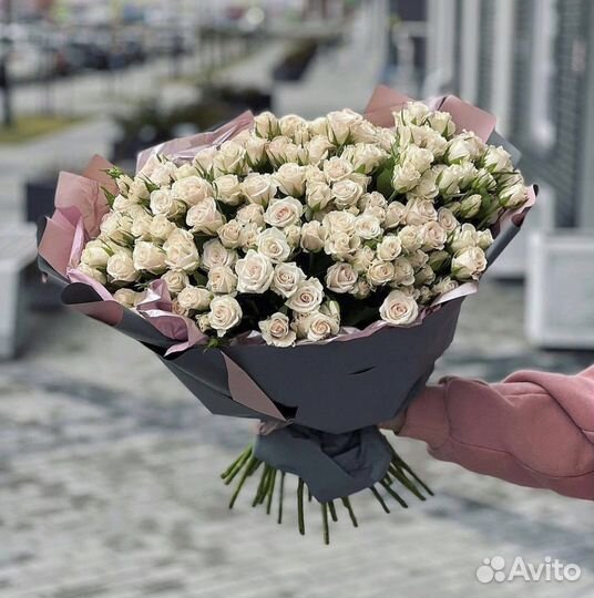 Розы Кустовые Пионовидные Букеты цветы доставка