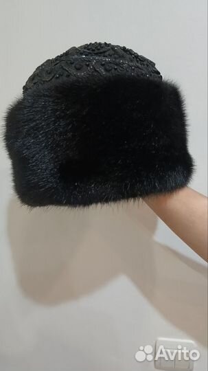 Шапка норковая 58 размер женская, шапка песец