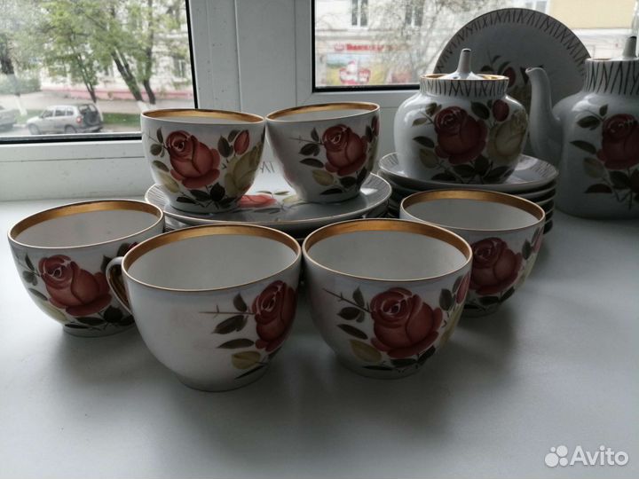 Сервиз СССР лфз букет чайных роз