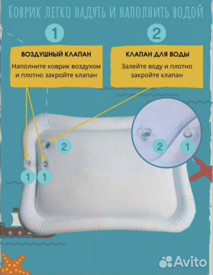 Детский водный коврик + круг на шею