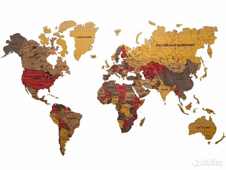 Деревянные карты мира в Хабаровск