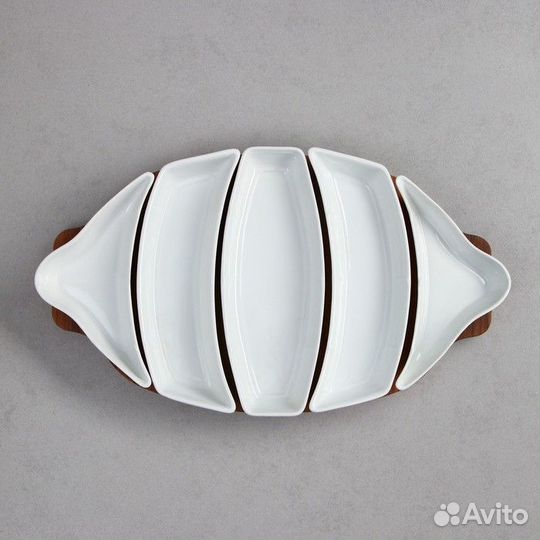 Менажница, деревянное основание, 2 шт 150 мл, 2 шт