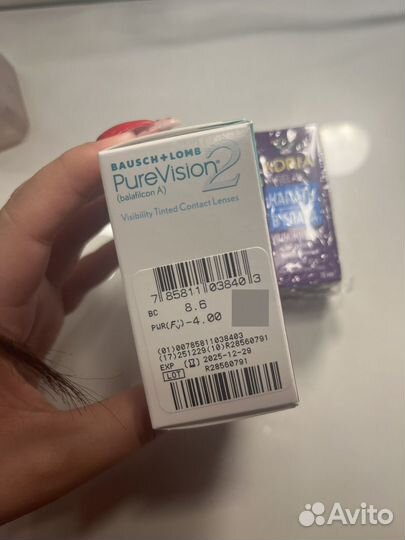 Линзы контактные -4,4,25