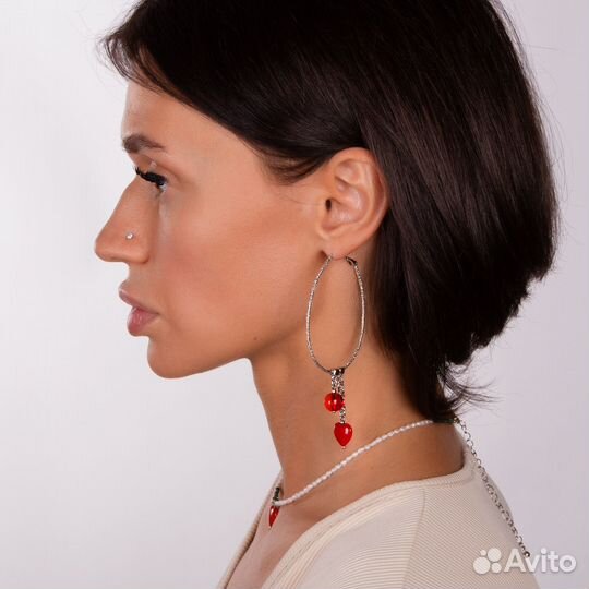 Серьги Lanzerotti, Crespino, с кораллом и стеклянн