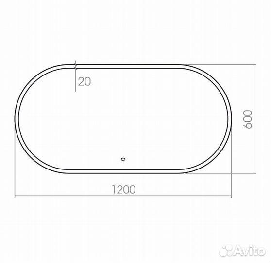 Зеркало azario Виола 600х1200 c подсветкой и димм