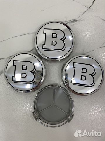 Колпачки mercedes Brabus хром 75 мм с кольцом