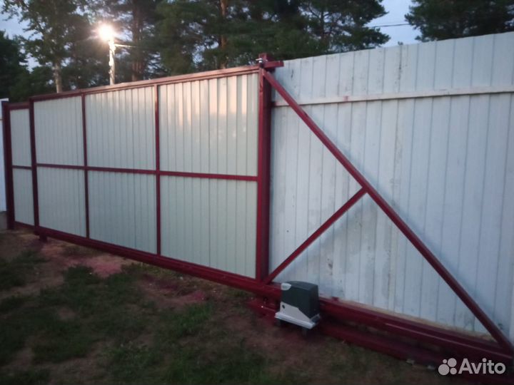 Откатные ворота под ключ с доставкой и установкой