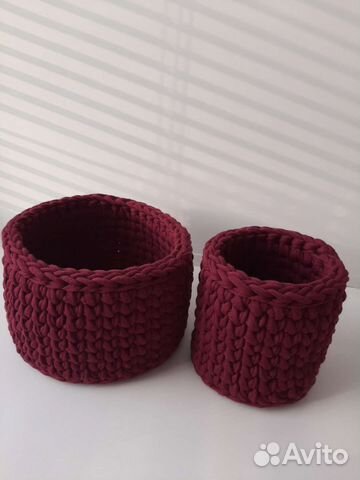Корзинка из трикотажной пряжи