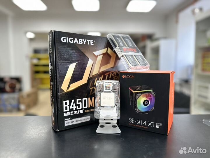 Комплект Ryzen 5 3600X+B450 мат. плата+16gb+кулер