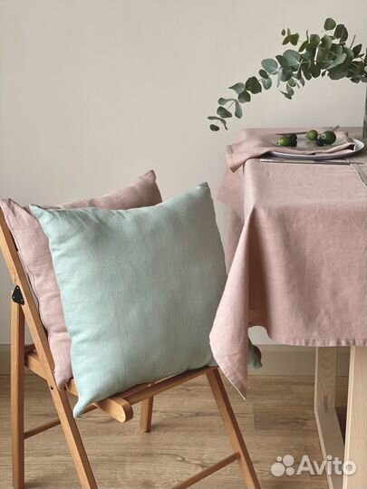 Декоративная подушка из льна