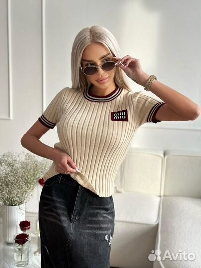 Футболка трикотажная Miu miu