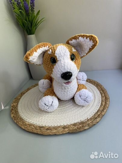 Корги щенок вязаная игрушка