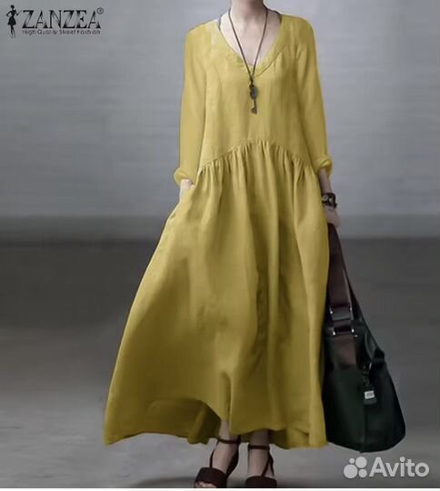 Платье 56-60 лен хлопок