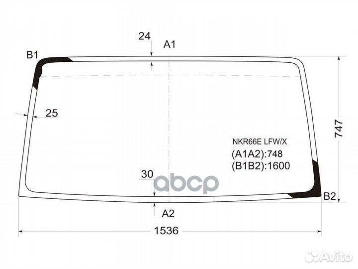 Стекло лобовое isuzu ELF Cabover NKR 66Е Standa