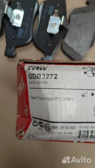 Колодки тормозные nissan primera P11 sr20de 99