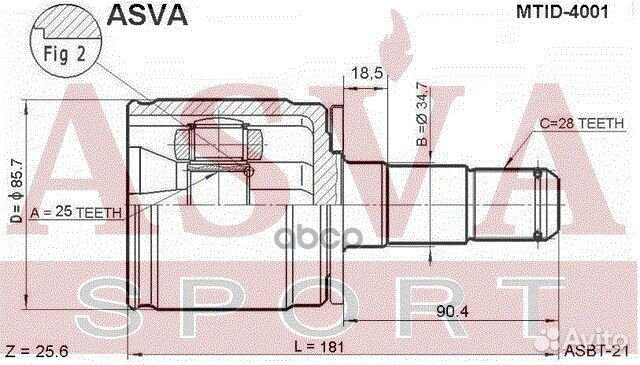 ШРУС mtid4001 asva