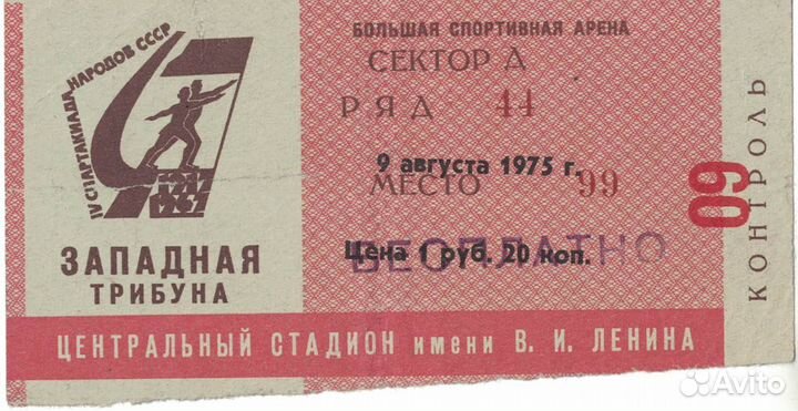 Билеты Футбол и хоккей Чемпионат/Кубок СССР/России