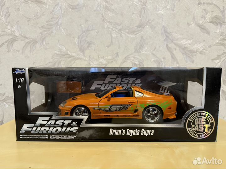 Модель авто Toyota Supra, fast, jada, 1:18