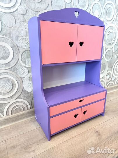 Шкафчик, буфет для кукол из дерева/Детские игрушки