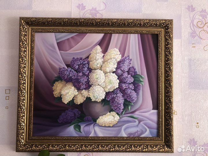 Картина маслом Сирень