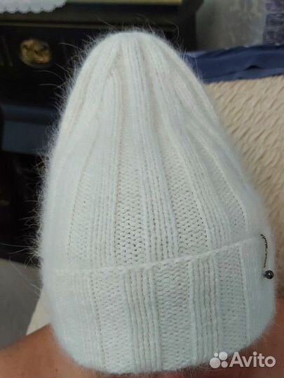 Шапка женская вязаная из пуха норки