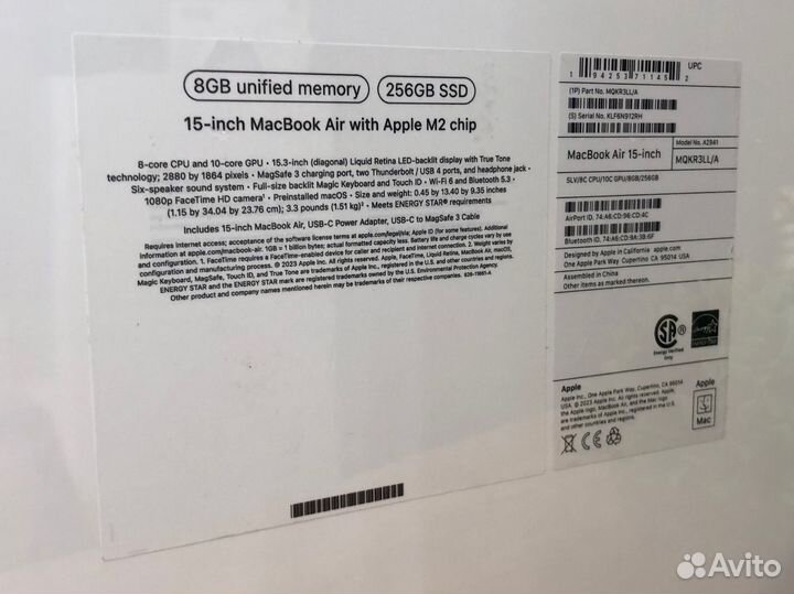 Новый MacBook Air 15-inch M2 8/256GB Silver