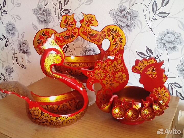 Золотая Хохлома. Посуда. Подарок