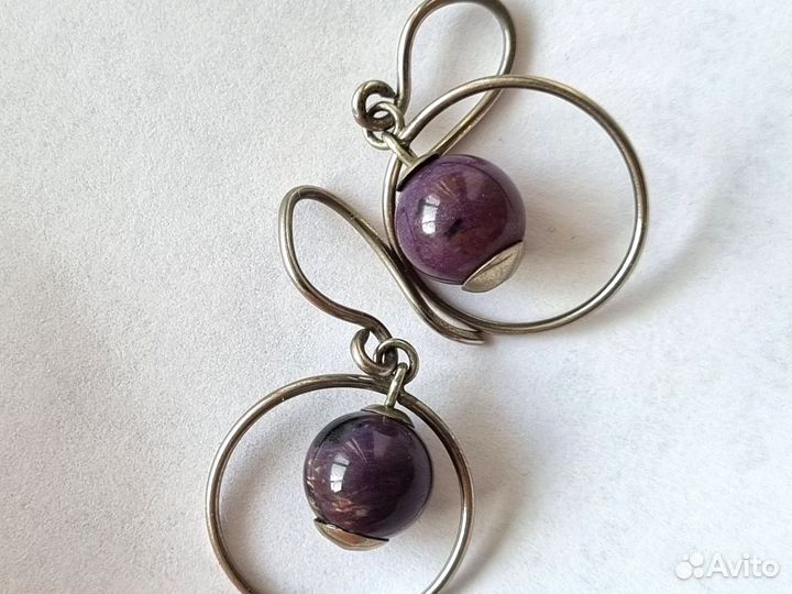 Серьги с чароитом СССР