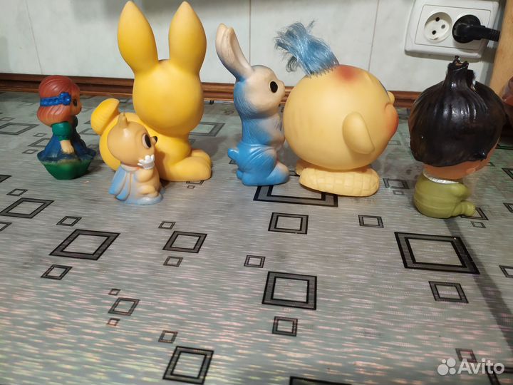 Детские игрушки СССР резиновые разные лошади овцы