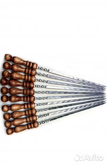 Шампура комплект 10 шт. с деревянной ручкой