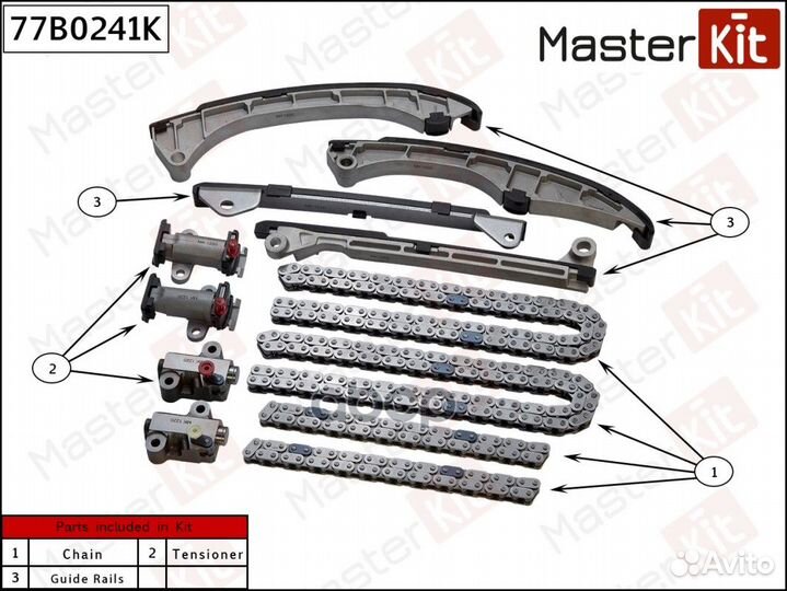 Комплект цепи грм 77B0241K MasterKit