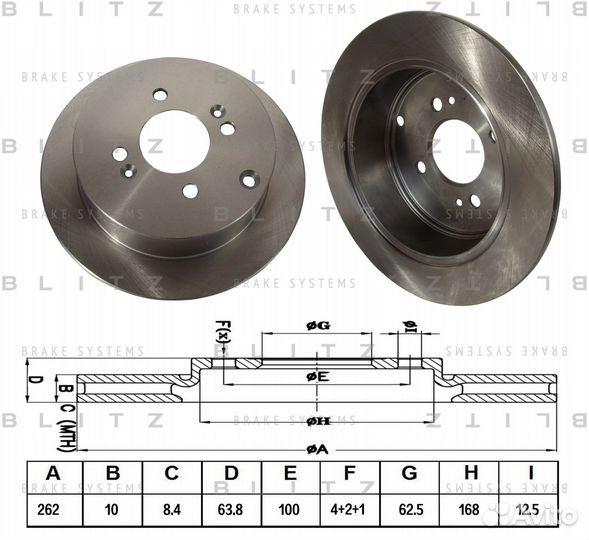 Blitz BS0255 Диск тормозной hyundai accentgetzi20