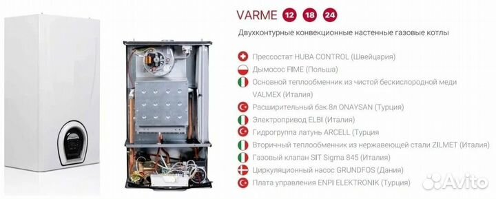 Газовый котел настенный Federica Bugatti 24 кВт