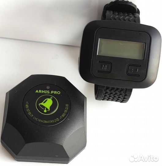 Кнопка вызова персонала официанта Бургер и часы