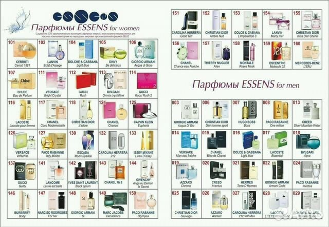 Essence каталог духов фото Туалетная вода Мужская и Женская в Уфе Услуги Авито